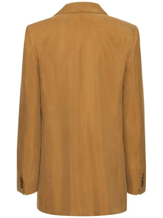 Alberta Ferretti   Washed twill single breasted jacket 