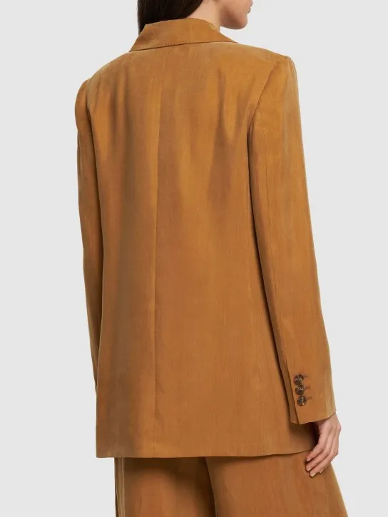 Alberta Ferretti   Washed twill single breasted jacket 
