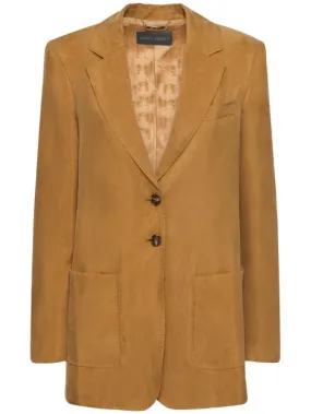 Alberta Ferretti   Washed twill single breasted jacket 