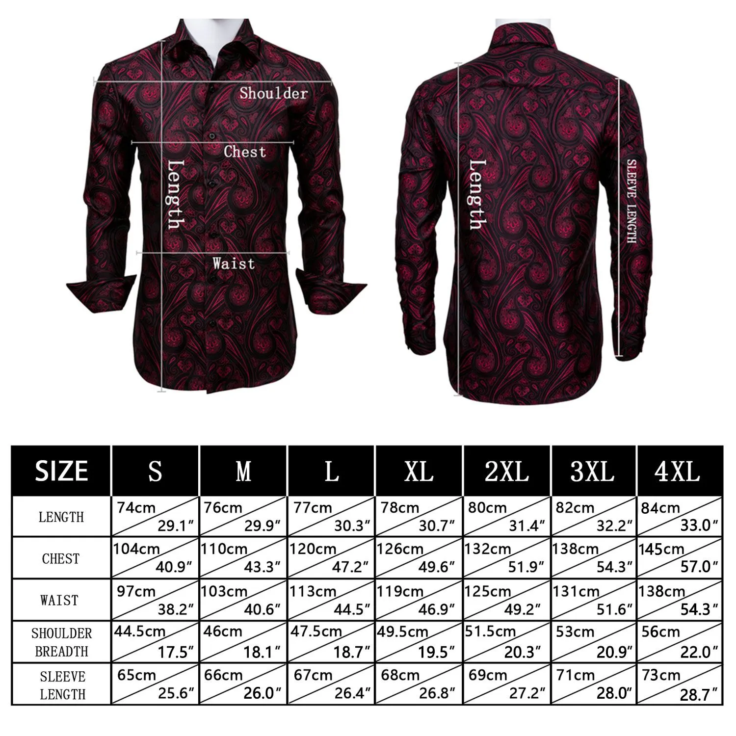 Barry.wang Button Down Shirt Blue Golden Floral Long Sleeve Shirt