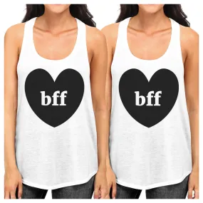 Bff Hearts BFF Matching White Tank Tops