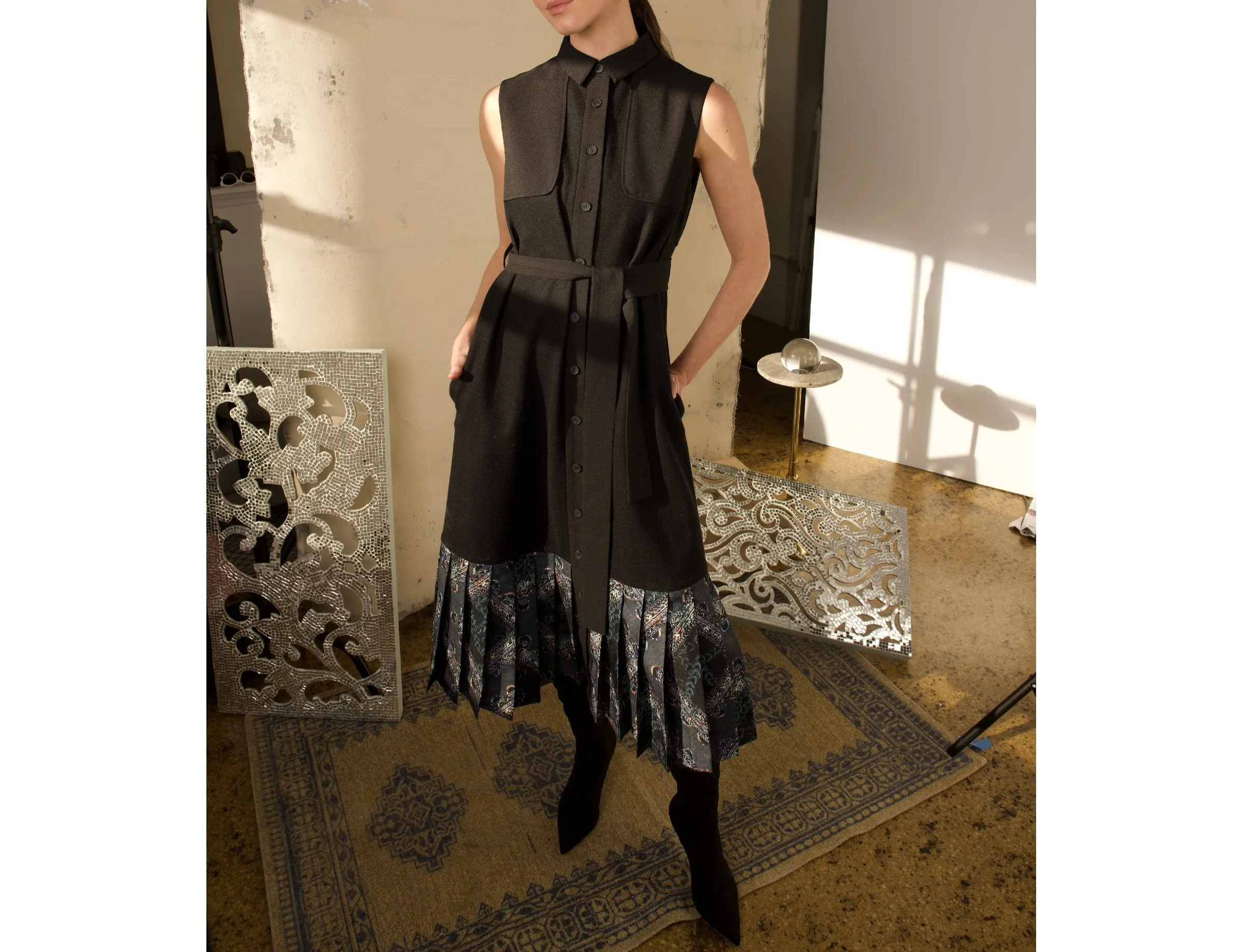 Black Jelda Midi Dress