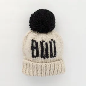 BOO Natural Hand Knit Halloween Beanie Hat