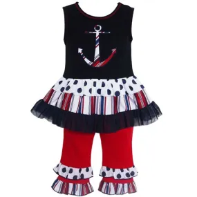 Boutique Nautical Anchor Tunic & Capri Set | 24 Months