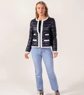 Channel Contrast Puffer Jacket