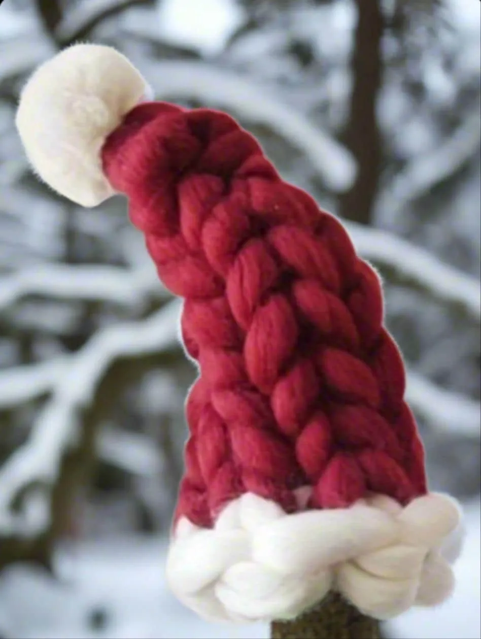 Chunky Santa Hat, Giant Knit Santa Claus Hat