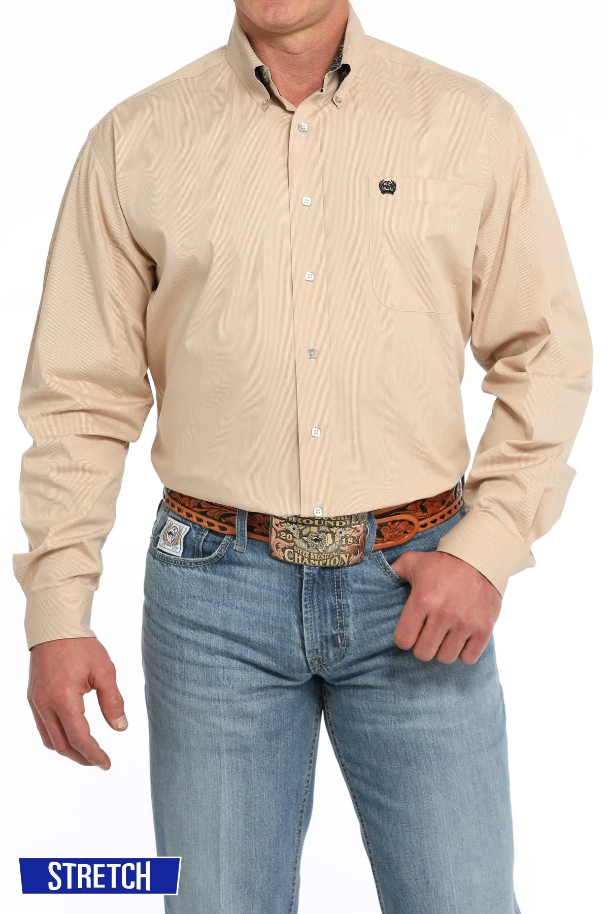 CINCH MICROSTRIPE BUTTON DOWN WESTERN SHIRT