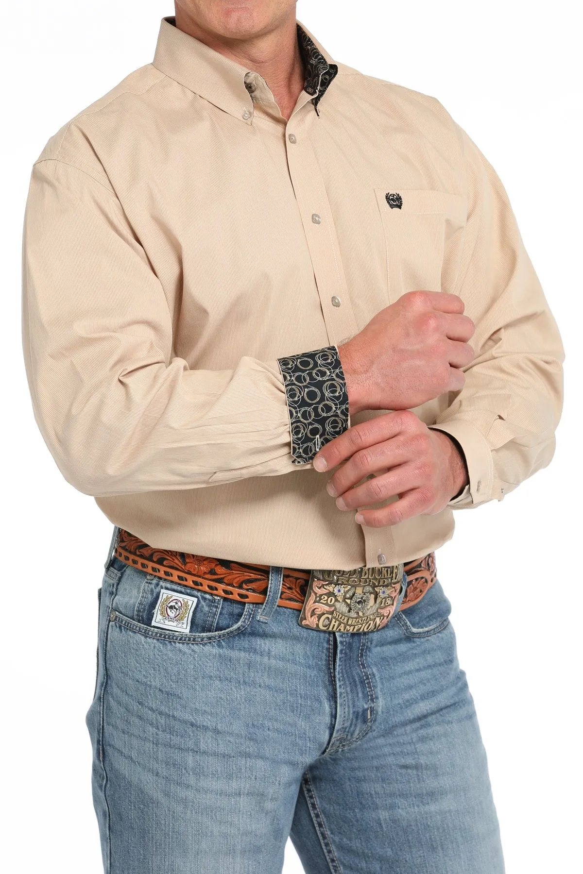 CINCH MICROSTRIPE BUTTON DOWN WESTERN SHIRT