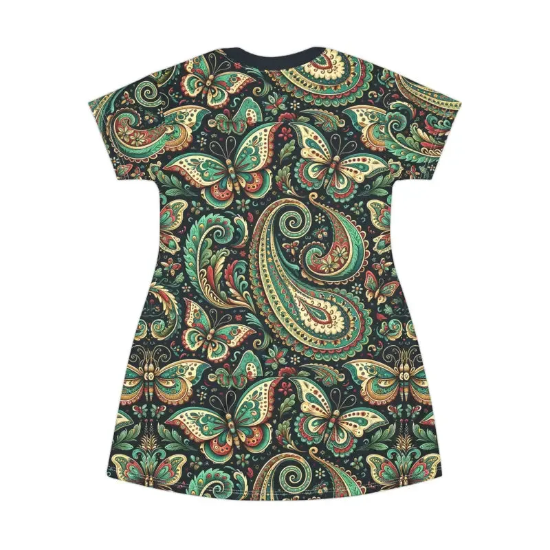 Comfy Tagless Paisley Pattern t Shirt Dress
