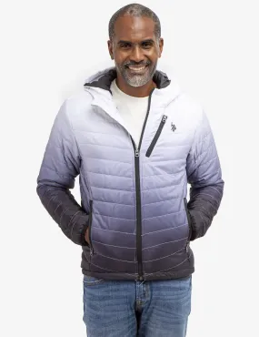 DIP DYE CHEVRON PUFFER JACKET