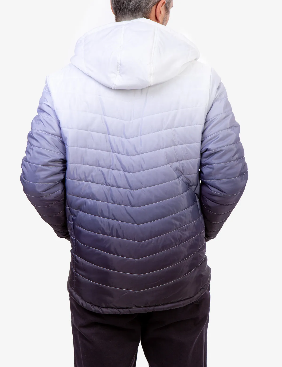 DIP DYE CHEVRON PUFFER JACKET
