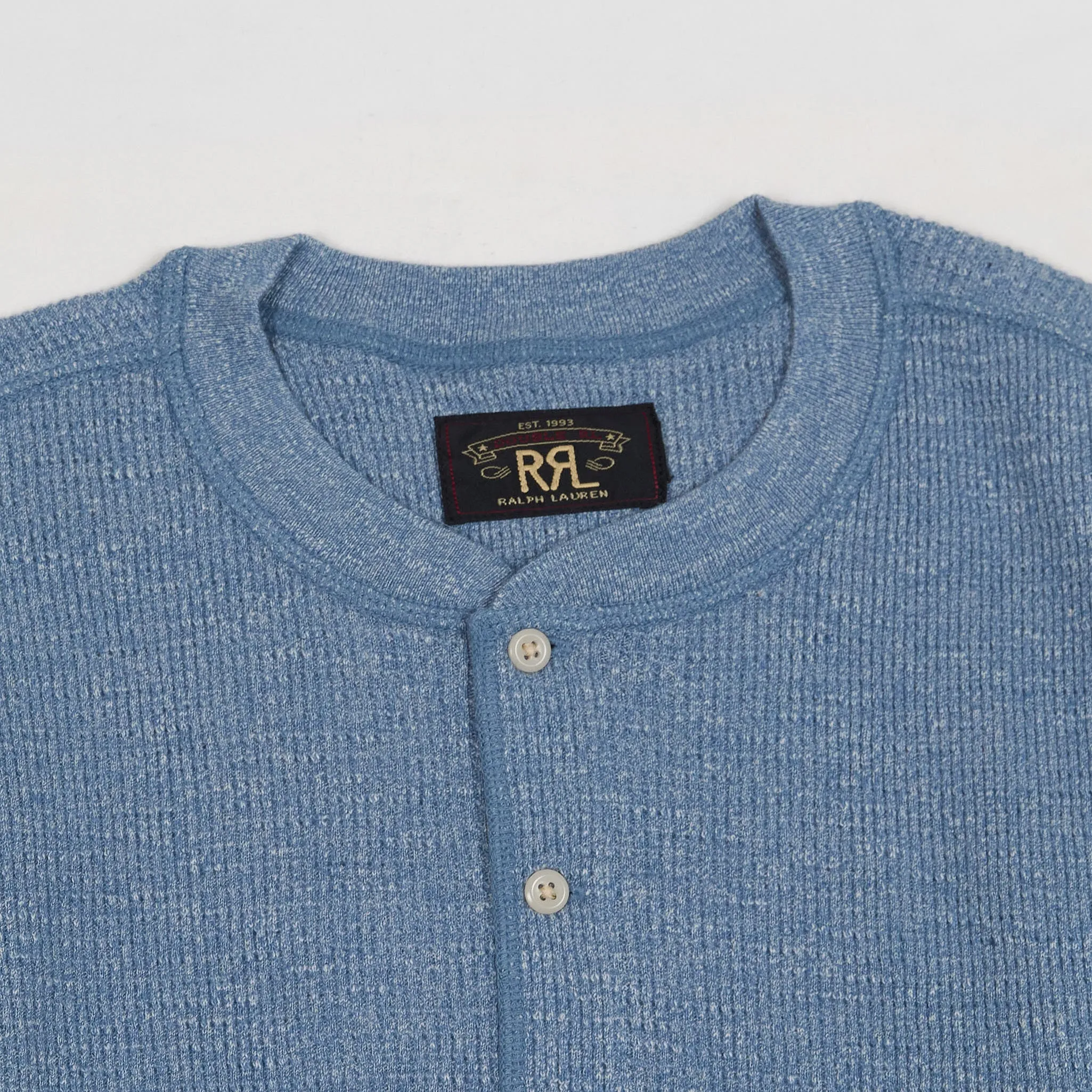 Double RL Long Sleeve Waffle Henley Shirt