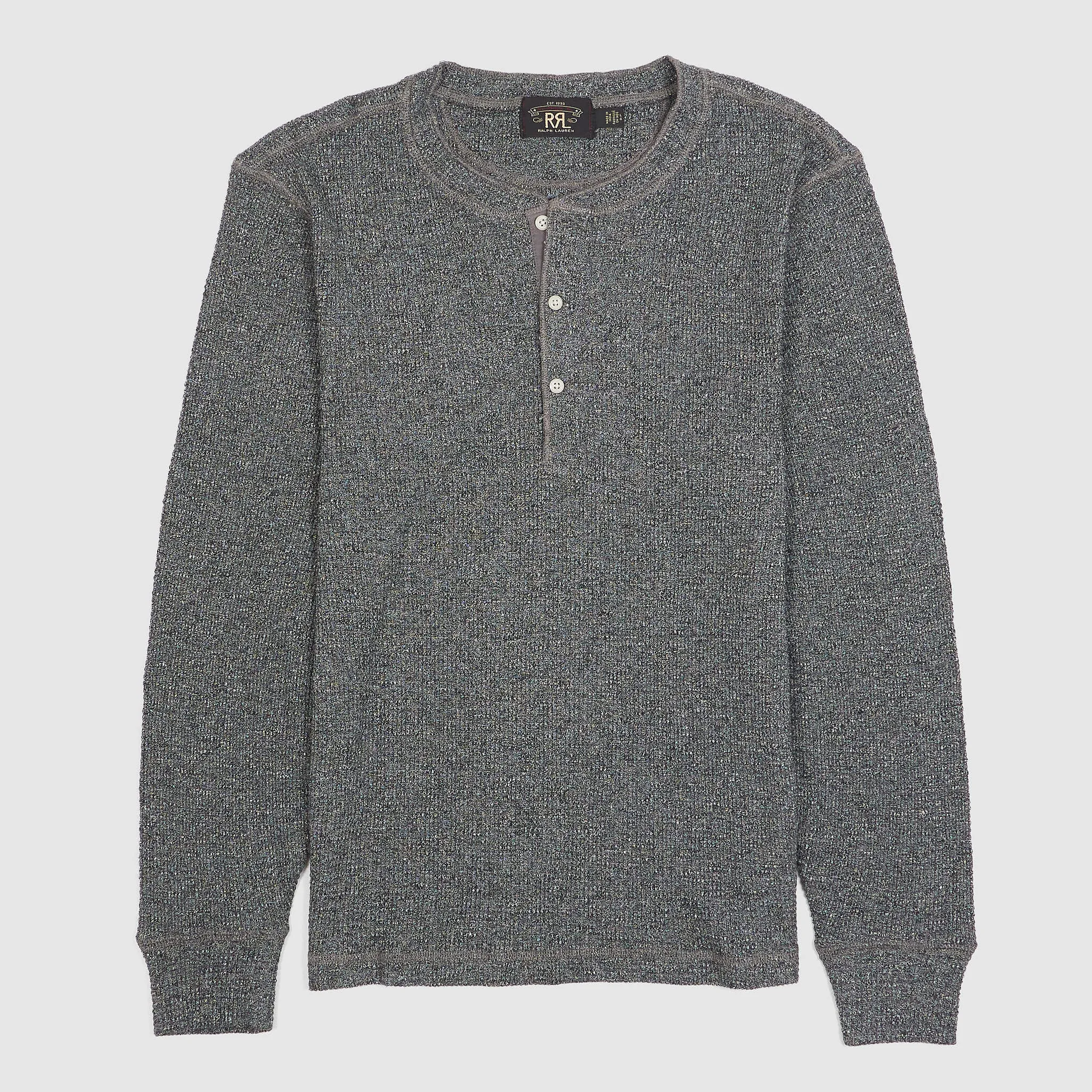 Double RL Long Sleeve Waffle Henley Shirt