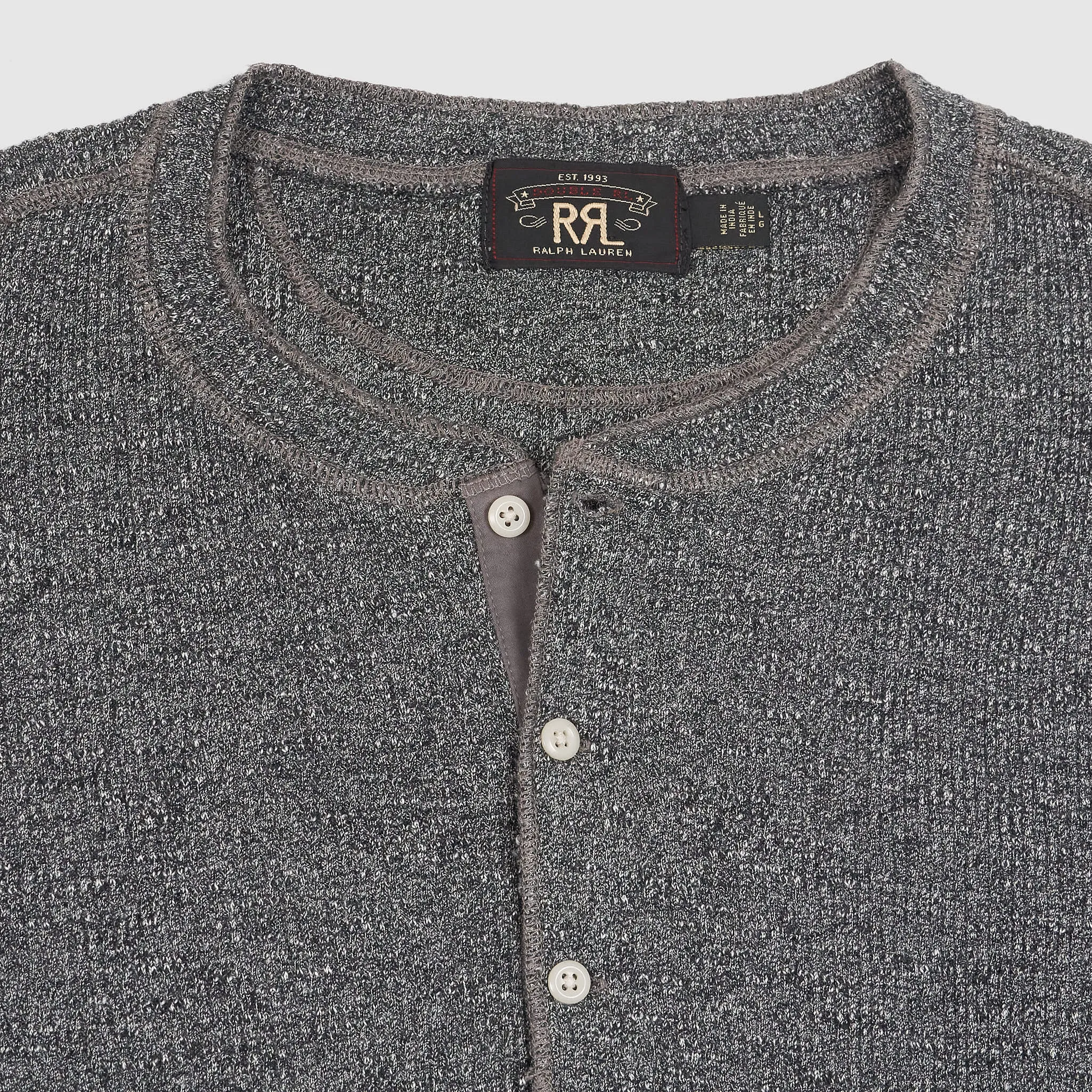 Double RL Long Sleeve Waffle Henley Shirt