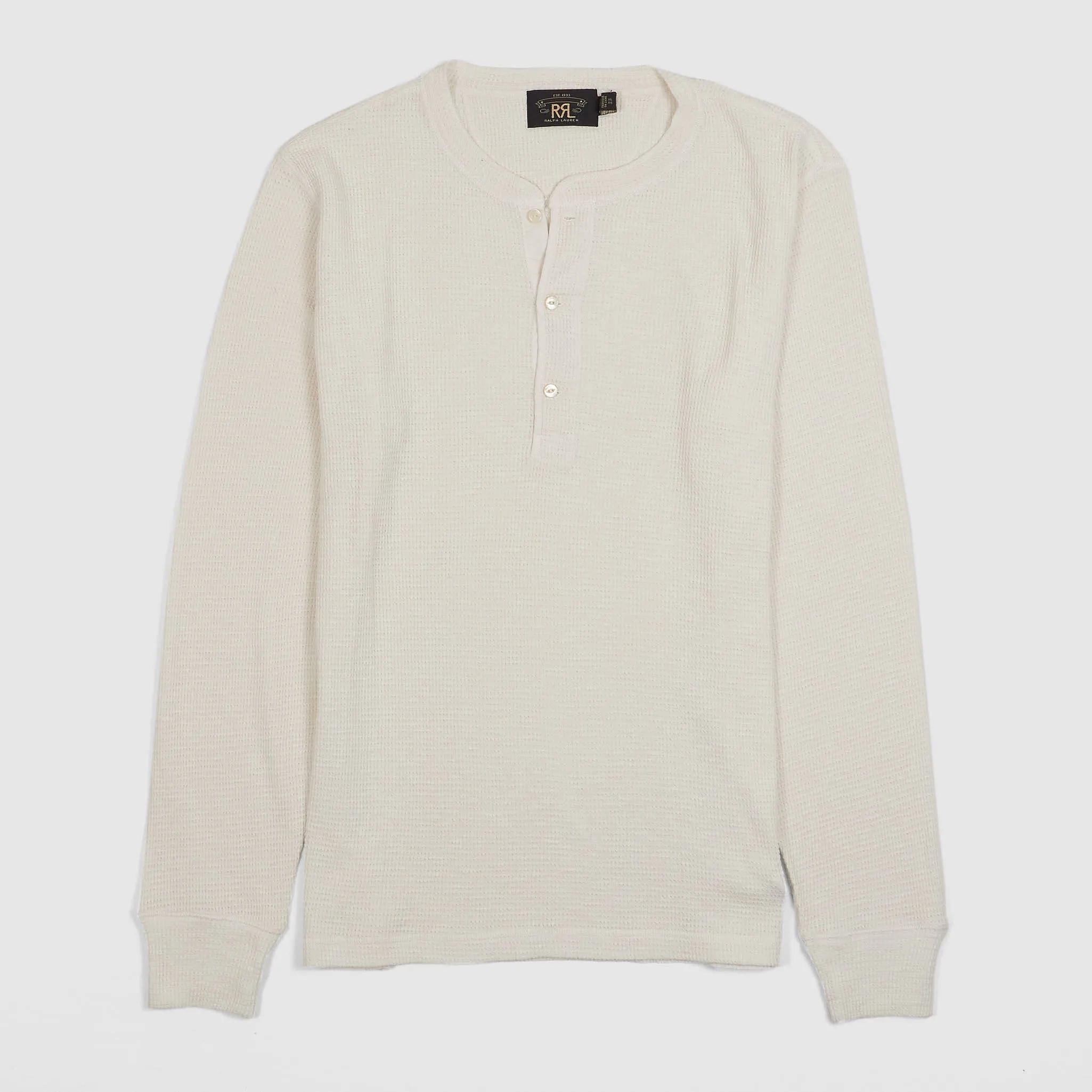 Double RL Long Sleeve Waffle Henley Shirt