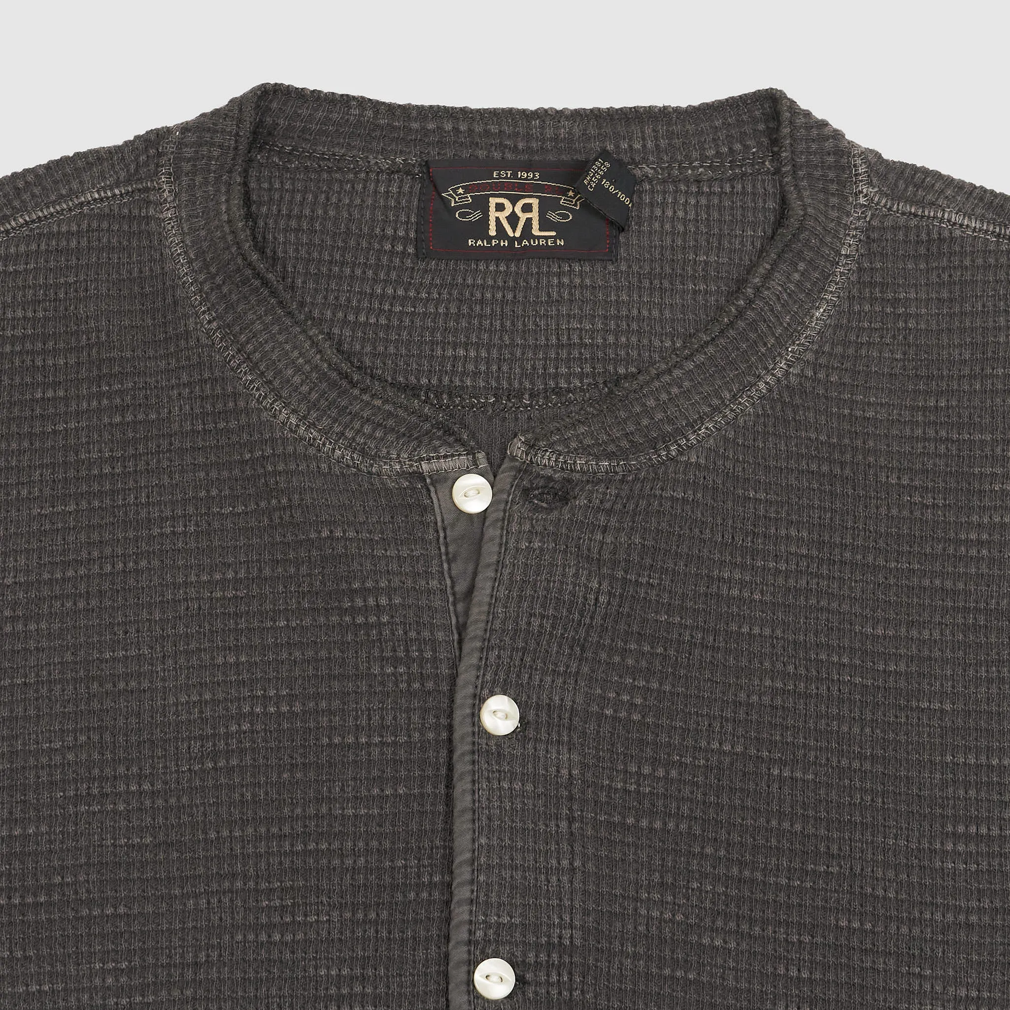 Double RL Long Sleeve Waffle Henley Shirt