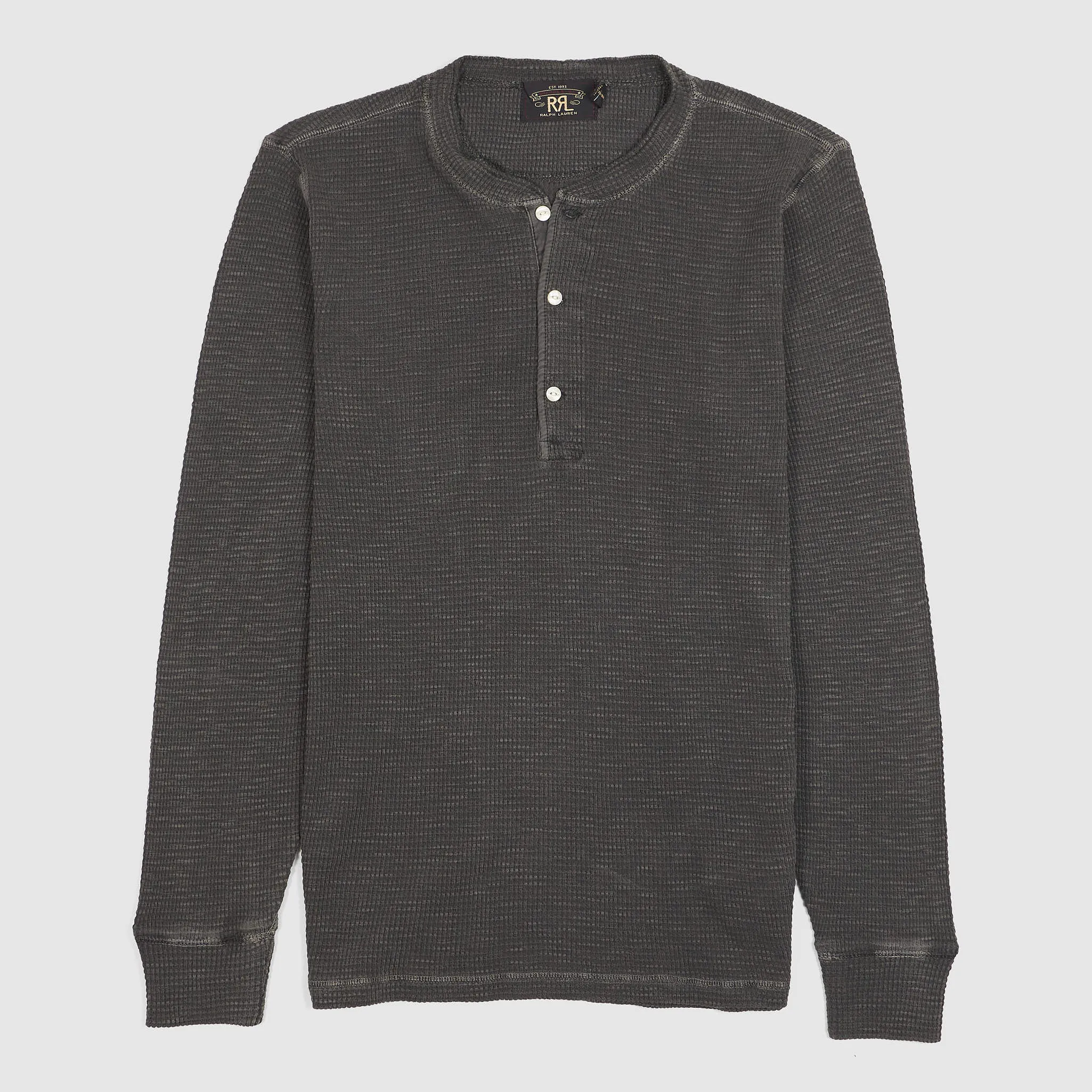 Double RL Long Sleeve Waffle Henley Shirt