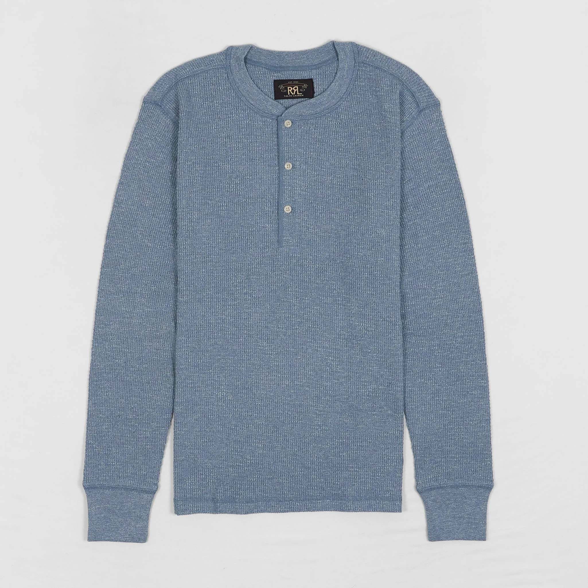 Double RL Long Sleeve Waffle Henley Shirt
