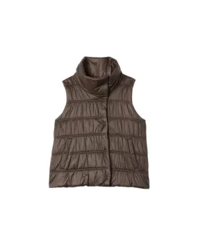 Eileen Fisher High Collar Ruched Vest