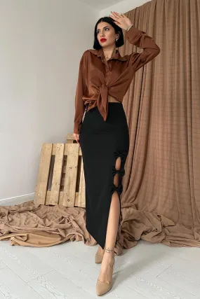 ELS Bow Detail Skirt - Black - Ploieşti