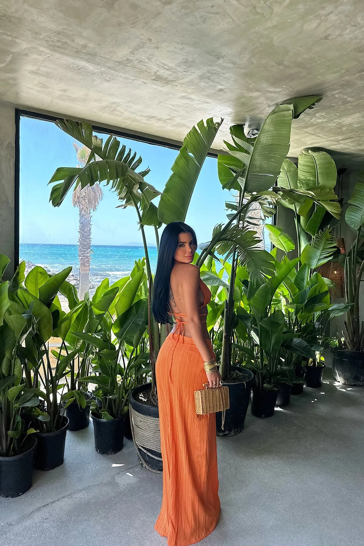 EYY Women Orange Skirt Suit - Famalicão
