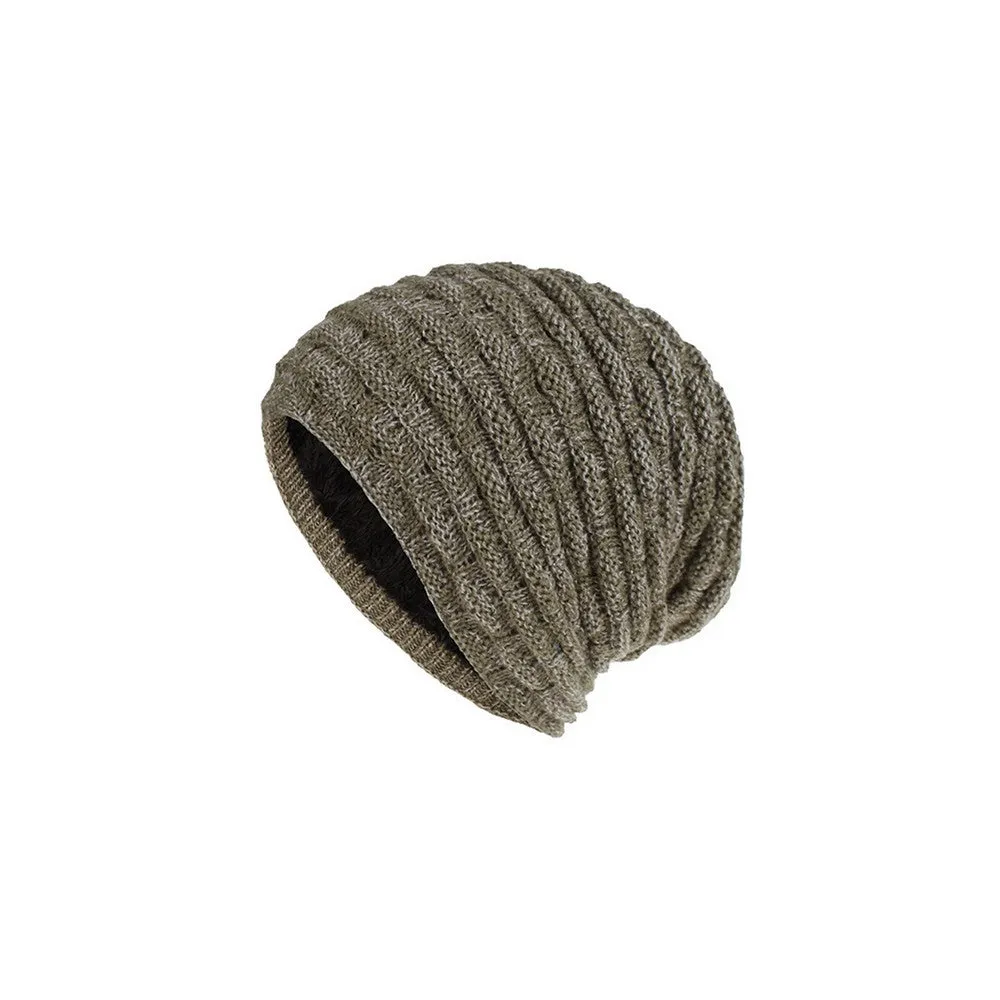 FancyGrab Unisex Fleece-Lined Knit Slouchy Beanie Hat Green