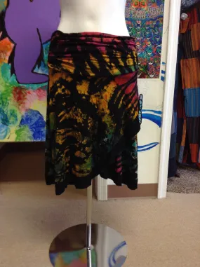 Faux Wrap Skirt with Black Trim