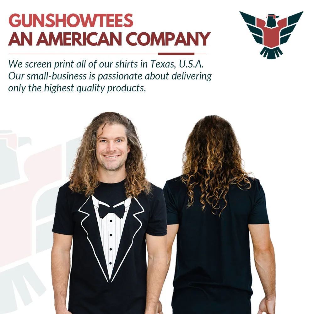 Funny Novelty Black Tuxedo Bowtie T-Shirt for Him or Her