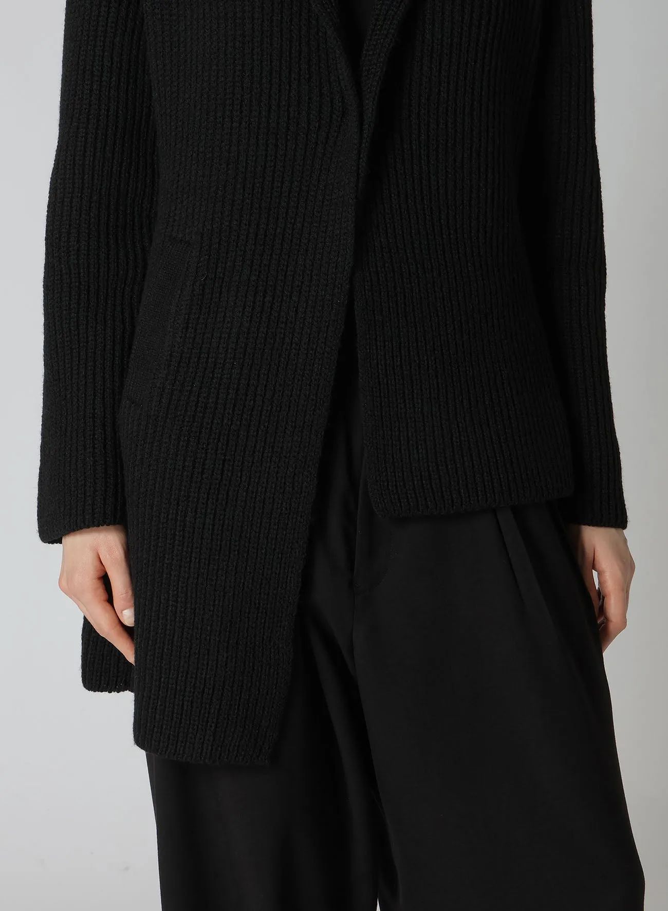 HALF CARDIGAN PLAIN WEAVE ASYMMETRY JACKET