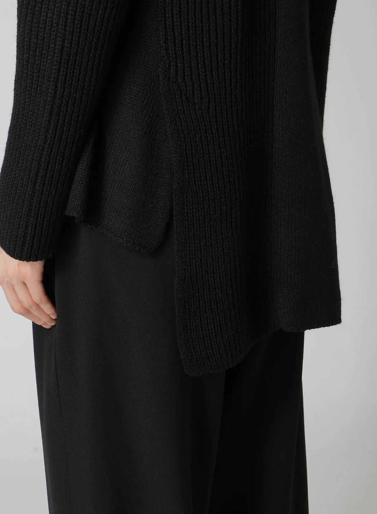 HALF CARDIGAN PLAIN WEAVE ASYMMETRY JACKET
