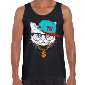 Hip Hop T-Shirt Cat with the Glasses and Hat Tank Top