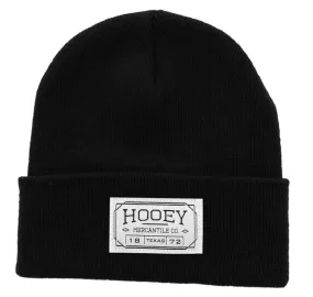 Hooey Rib-Knit Black Beanie Mercantile Patch  2050BK