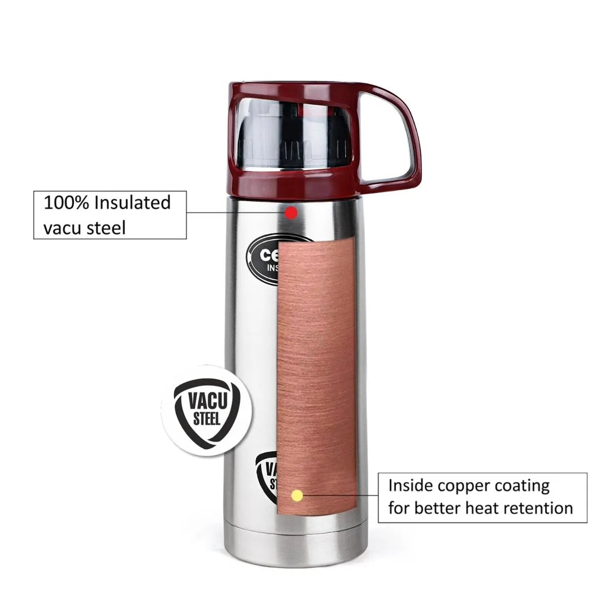 Instyle Flask, Vacusteel Water Bottle, 750ml