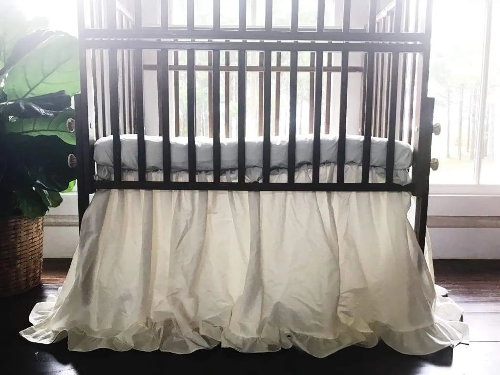 Ivory Ruffled Mini Crib Skirt