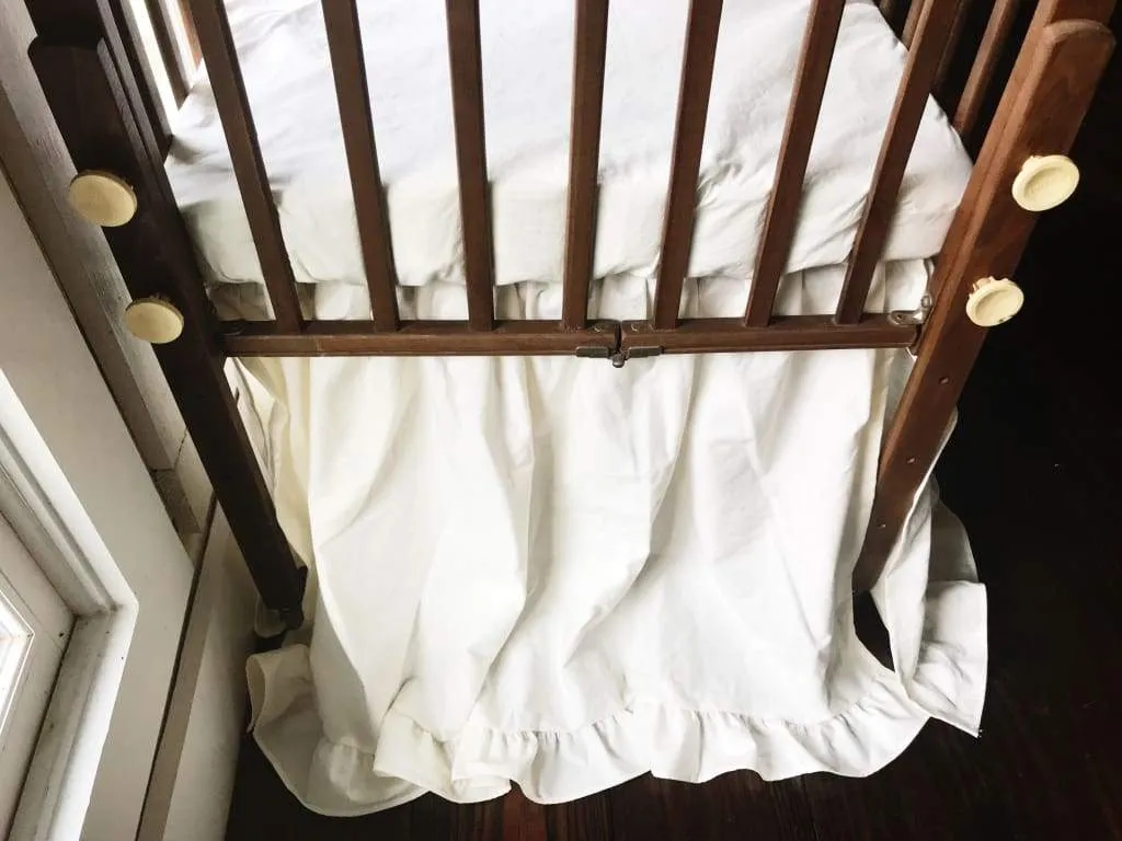 Ivory Ruffled Mini Crib Skirt