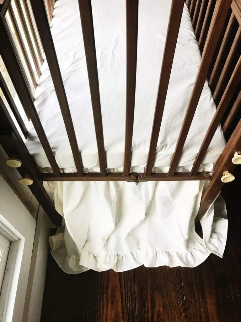 Ivory Ruffled Mini Crib Skirt