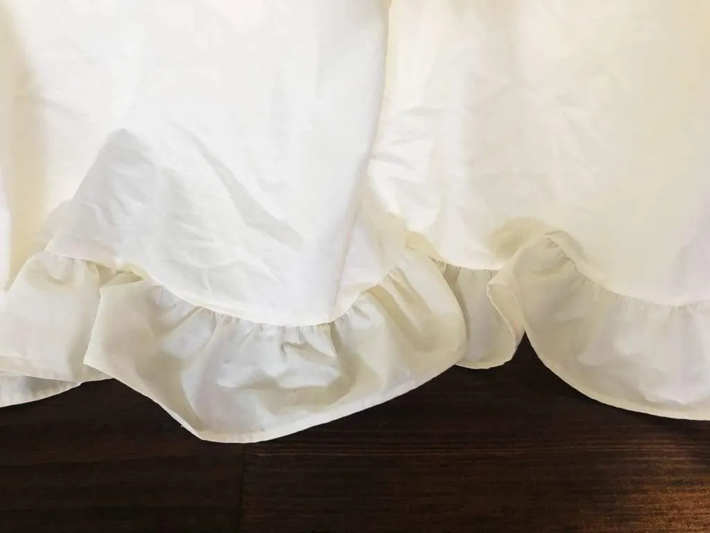 Ivory Ruffled Mini Crib Skirt