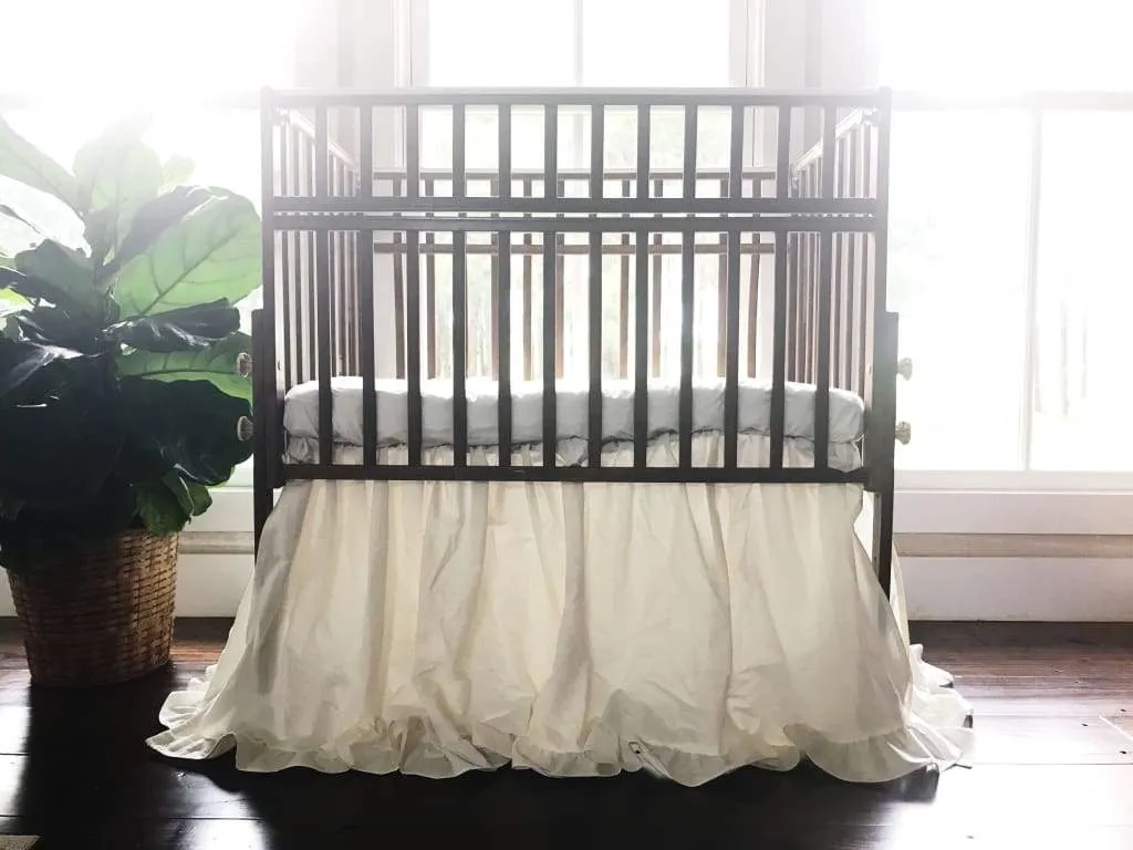 Ivory Ruffled Mini Crib Skirt