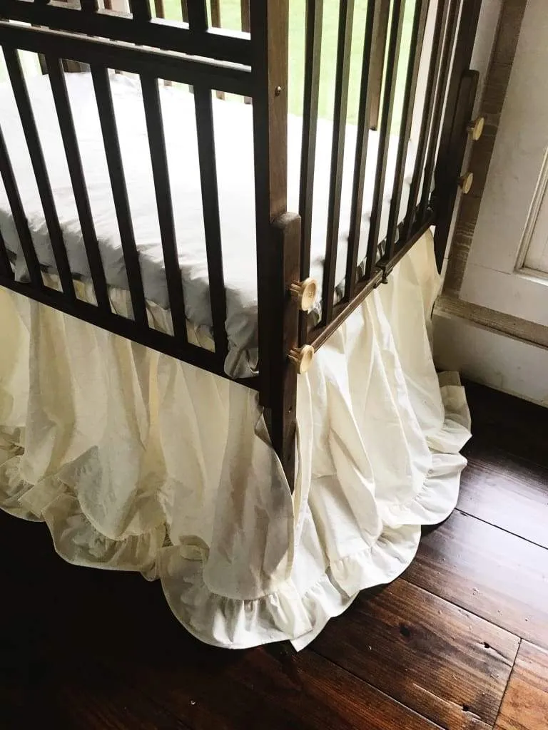 Ivory Ruffled Mini Crib Skirt