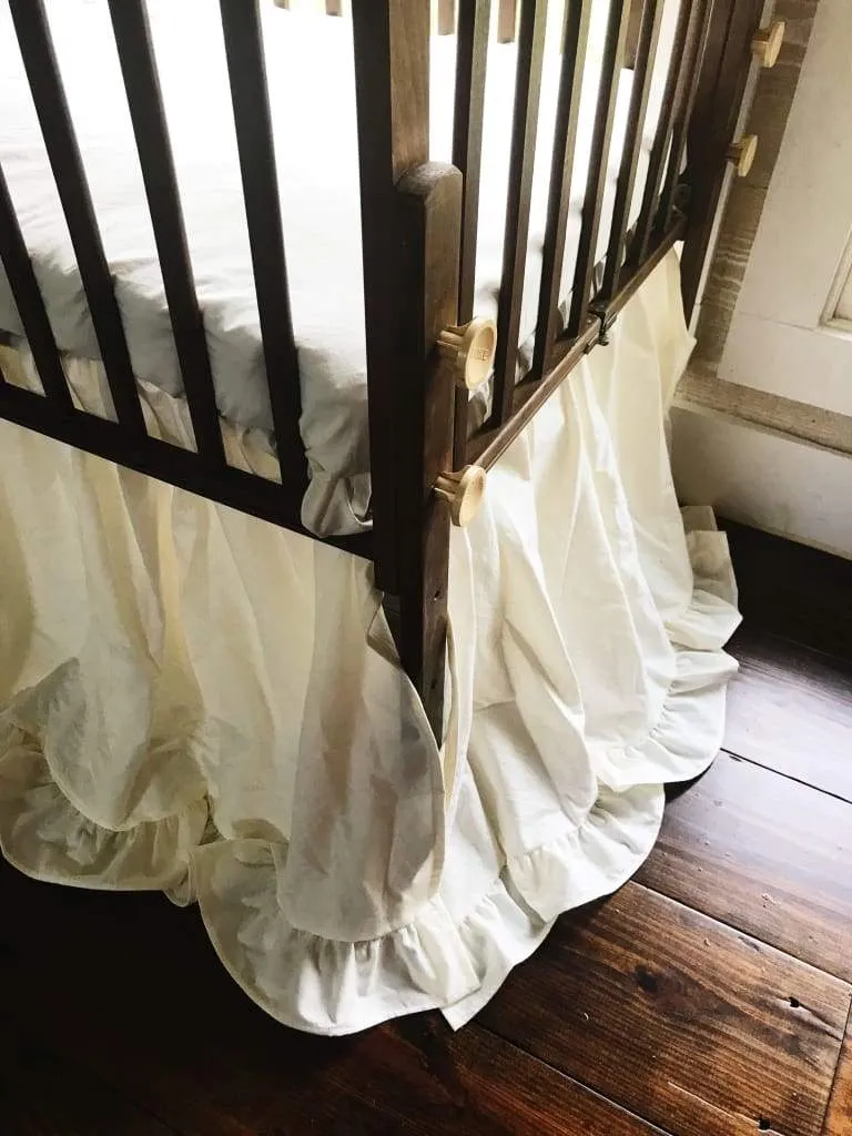 Ivory Ruffled Mini Crib Skirt