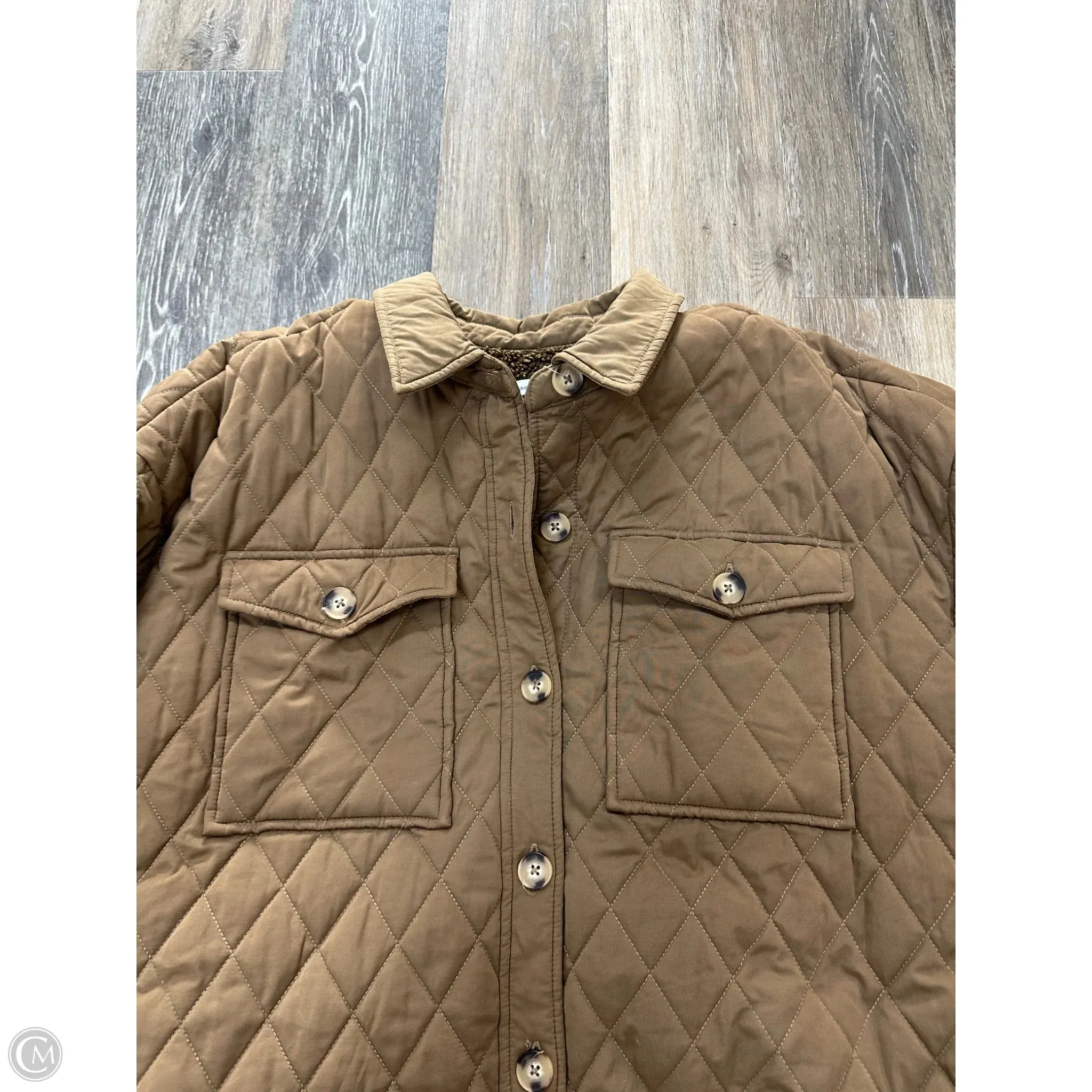 Jacket Puffer & Quilted By Good American In Tan, Size: L