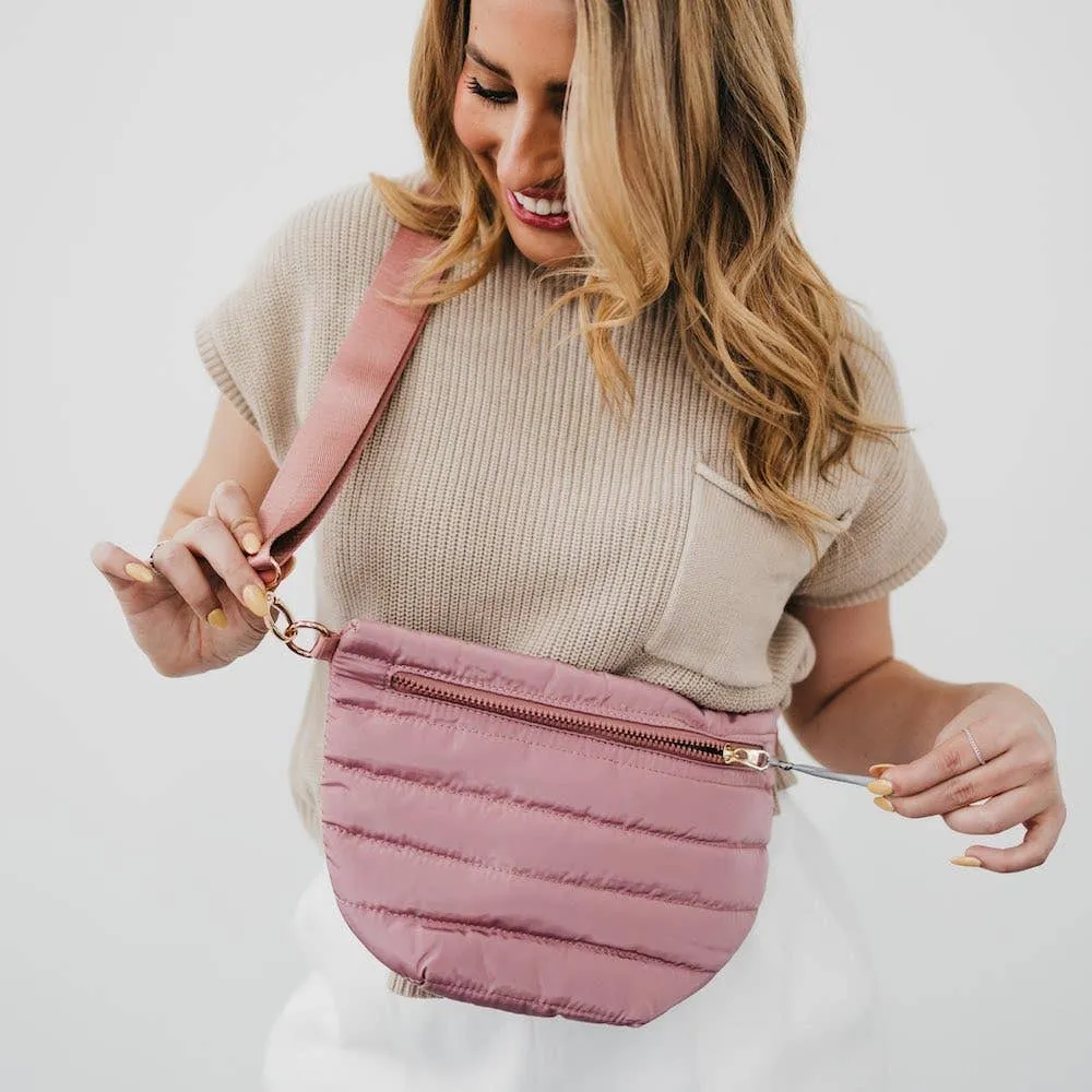 Jolie Belt Puffer Bag: Pink