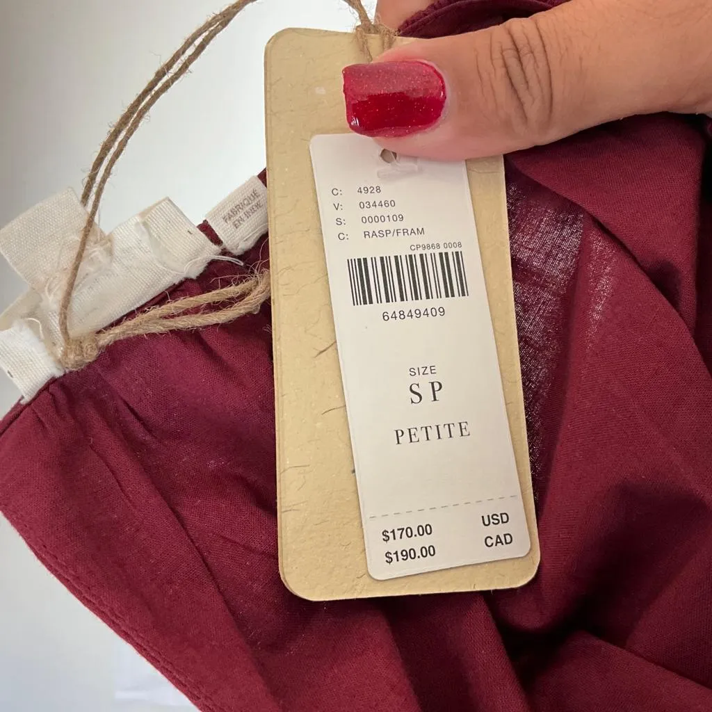 Letmebe Women's Forest Raspberry Embroidered Tunic Mini Dress Sz SP