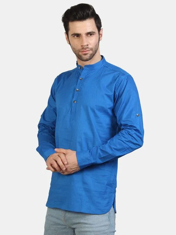 Life Roads full sleeve casual royal blue cotton shirt for Men and boys