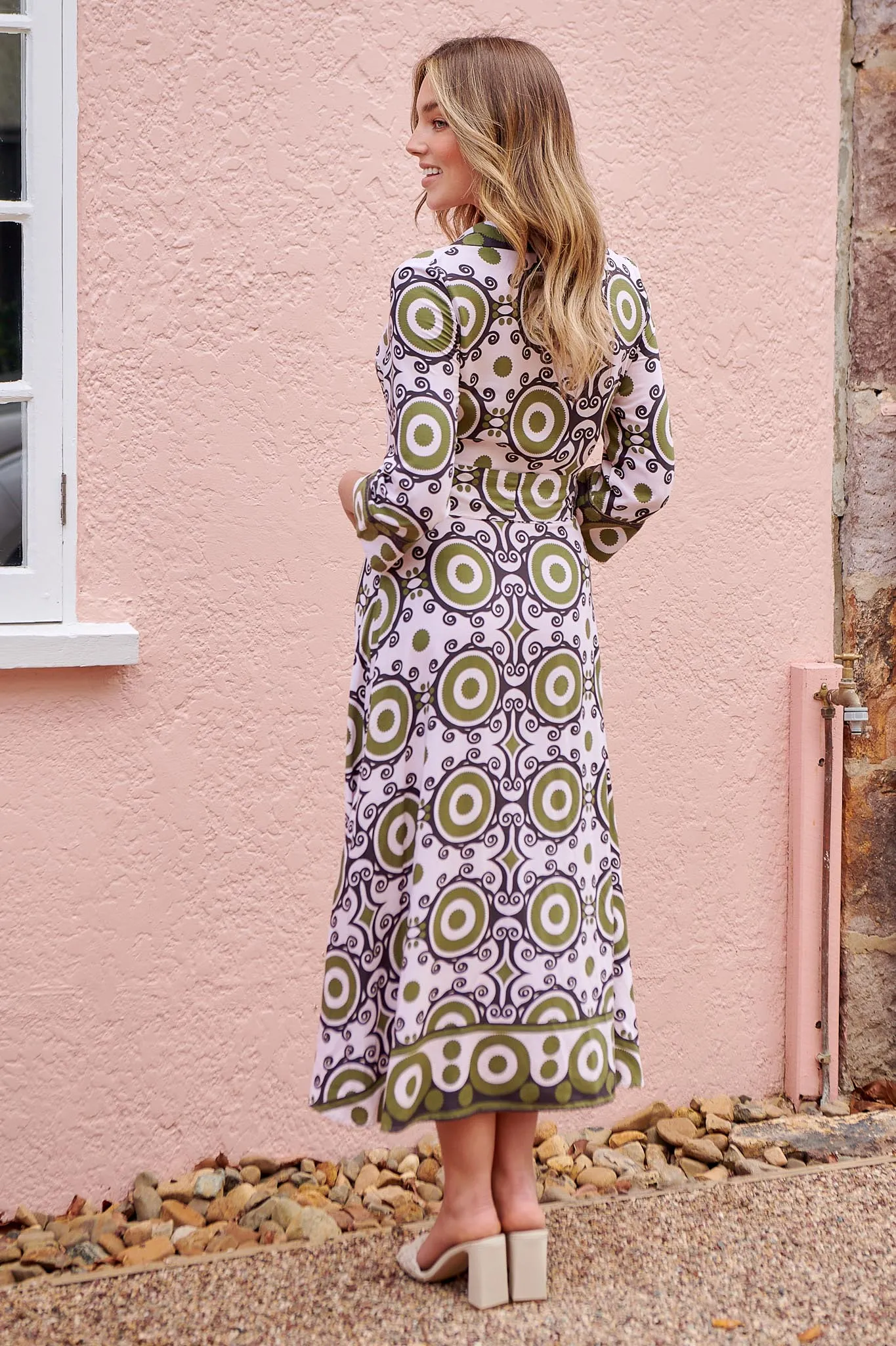 Louvre Shirt Dress - Khaki Print - FINAL SALE
