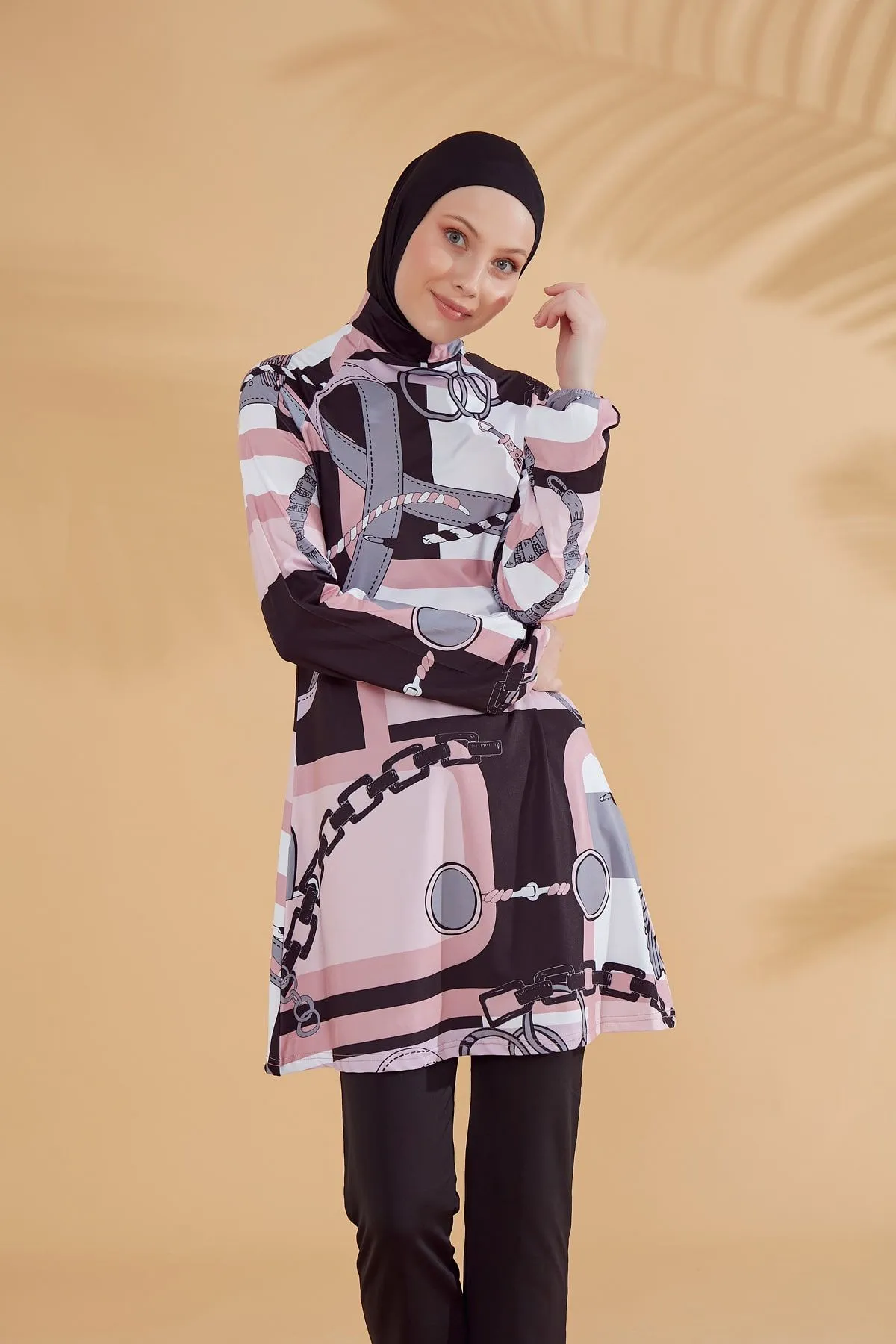 Lycra Black Burkini Modest Swimwear M2315-1