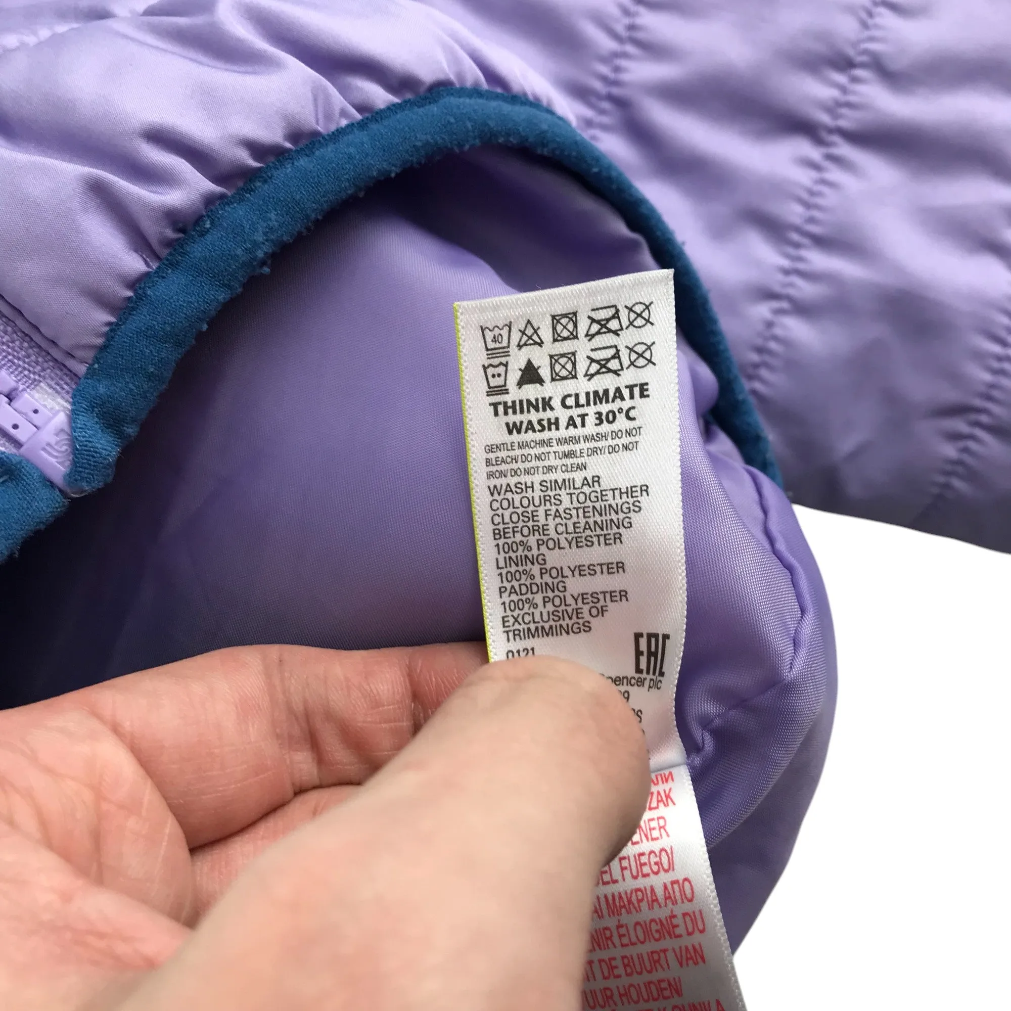 M&S jacket 6-7 years lilac light puffer