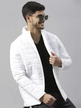Mens Long-Sleeve Jacket - Lightweight Casual Winterwear  (White)