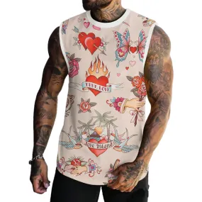 Men's Vintage Nicole's Printed Casual Tank 59090826L