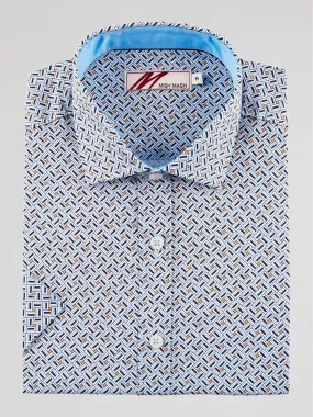 Mish Mash Heron Printed Short Sleeve Casual Shirt - White